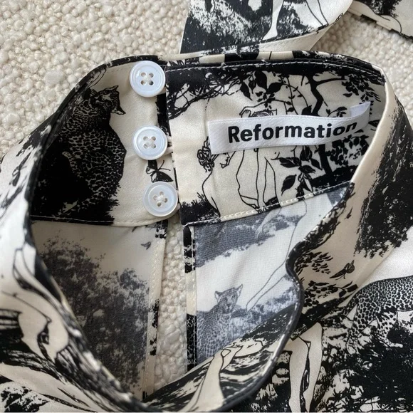 Reformation Maple Dress Elysian 100% Silk Size 0